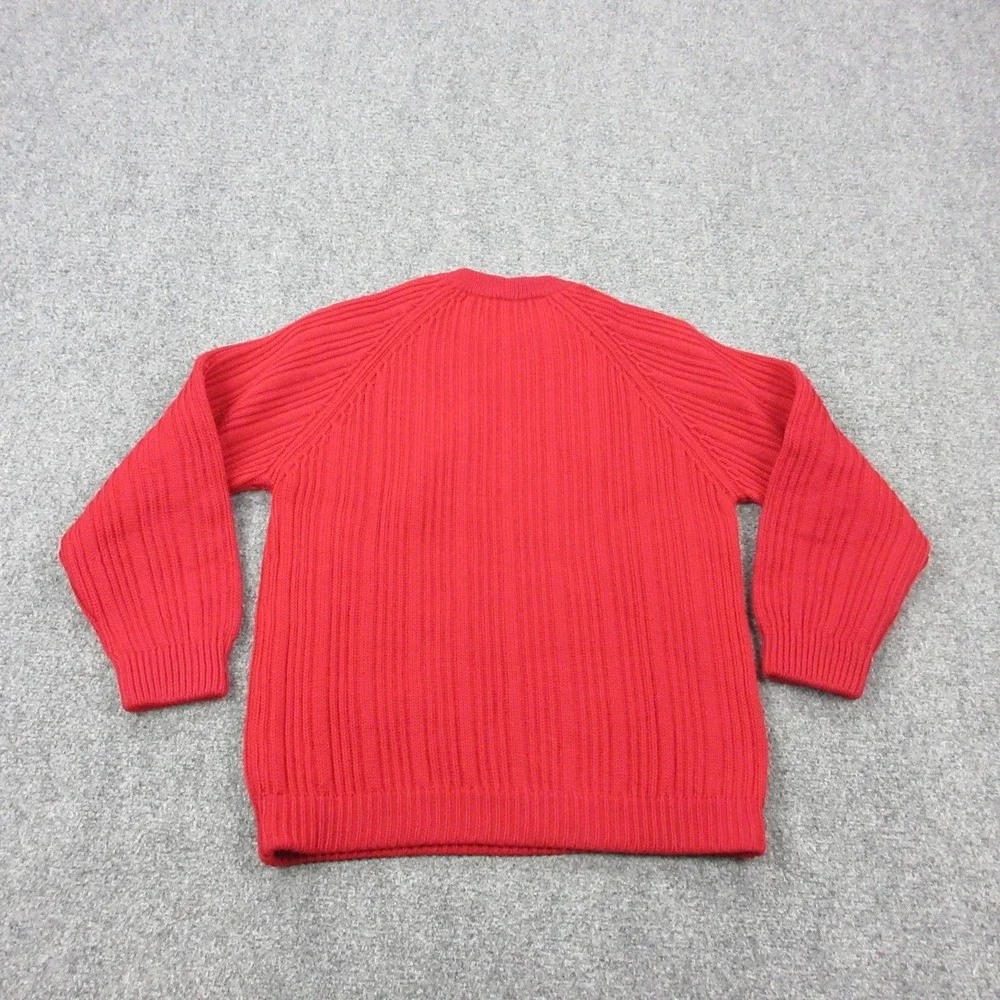 Vintage Obermeyer Sweater Mens Medium Red Wool Chunky‎ Knit Ski Pullover Austria